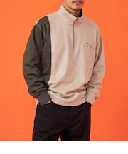 ハーフジップスウェット