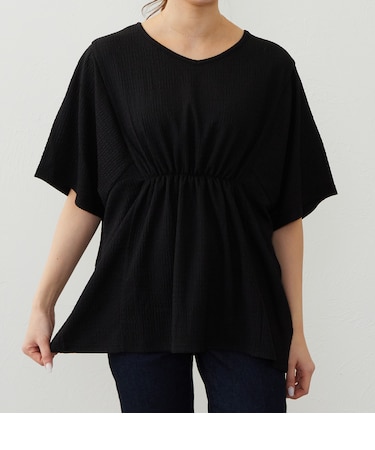 フロントギャザーブラウス（ミドル袖）