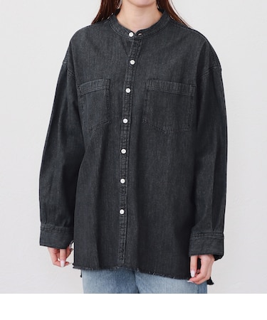 フリンジ スタンドカラーシャツ（長袖）