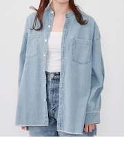 フリンジ スタンドカラーシャツ（長袖）