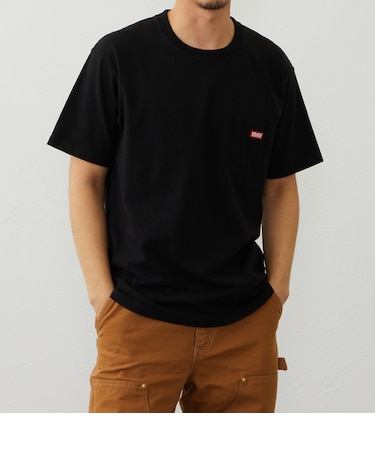 ポケット付き ボックスロゴ半袖Tシャツ