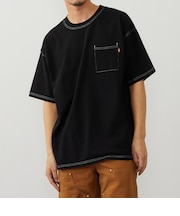ステッチデザイン ポケット付き半袖Tシャツ
