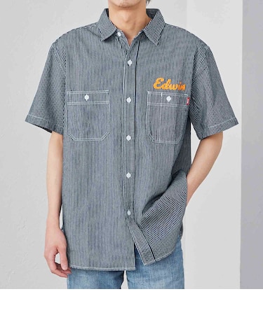 ワッペン 半袖ワークシャツ