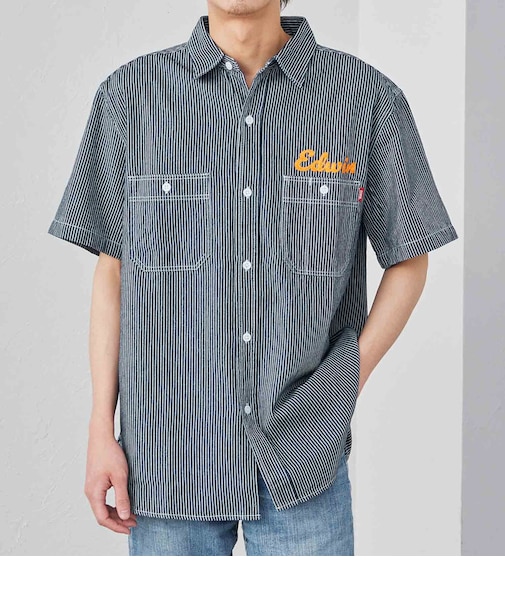 ワッペン 半袖ワークシャツ