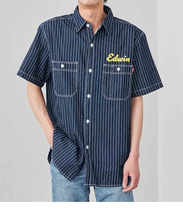 ワッペン 半袖ワークシャツ