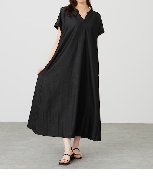 Vネックワンピース