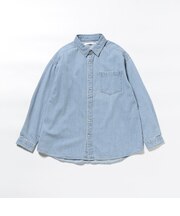 長袖 ベーシック デニムシャツ