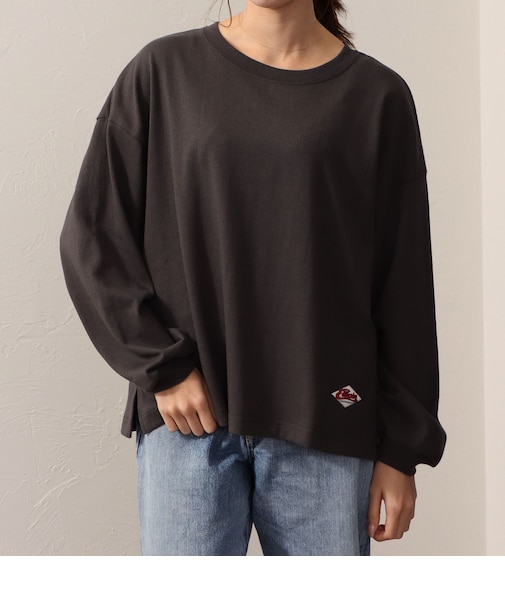 長袖 ワンポイント刺繍 Tシャツ