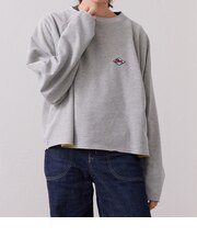 配色レイヤード クルーネックスウェット