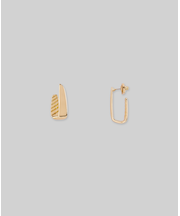 スクエアフープピアス