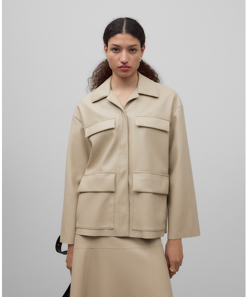 ✨美品　ユナイテッドアローズ カシミヤ混 ノーカラー ベルスリーブコート カシミヤ リバー ノーカラーコート｜ユナイテッドアローズ