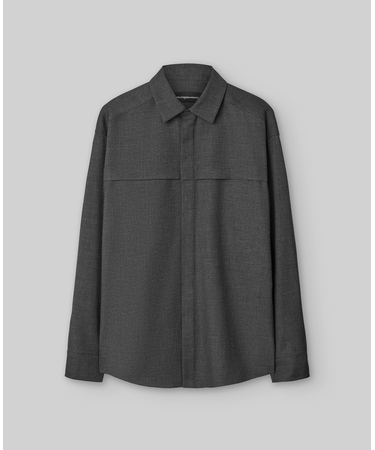 チェストプリーツシャツ