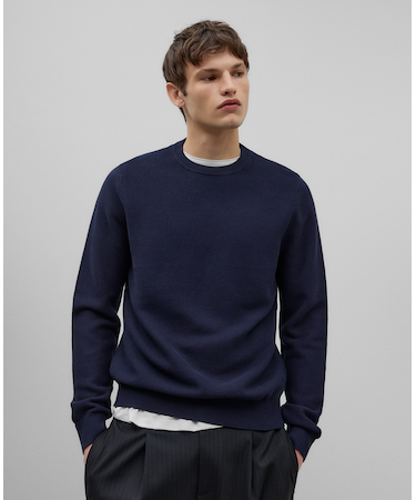 コットンのストラクチャセーター