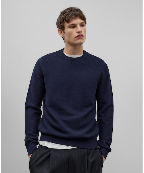 コットンのストラクチャセーター