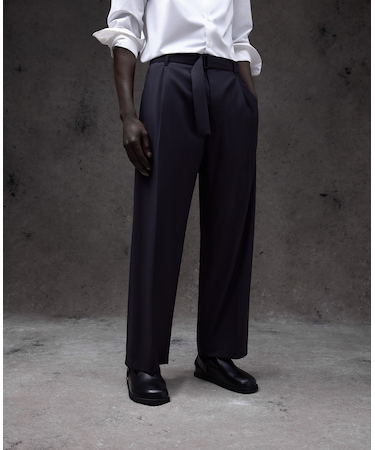 ベルト付きワイドパンツ