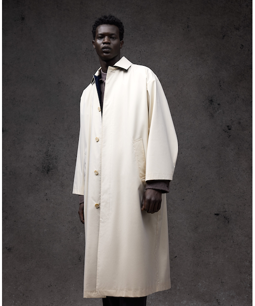 ラペルカラーロングトレンチ