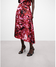 ゴデットプリーツのミディアムスカート