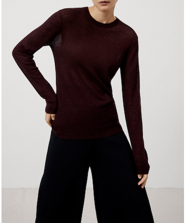 メリノウール クルーネックニット