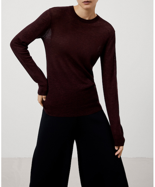 メリノウール クルーネックニット