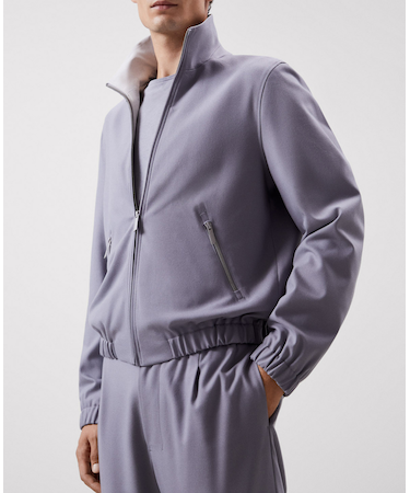 レーヨンのハリントンジャケット