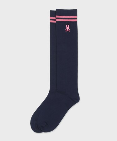 [WOMEN]ロゴライン　 ハイソックス