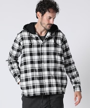 フーディ フランネルチェック 　シャツ