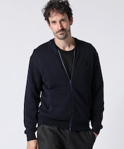 ミラノリブ 　ジップアップ ニット