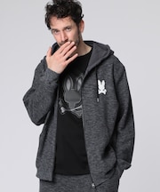 ニットライク ハニカムウェーブ 　ジップパーカ