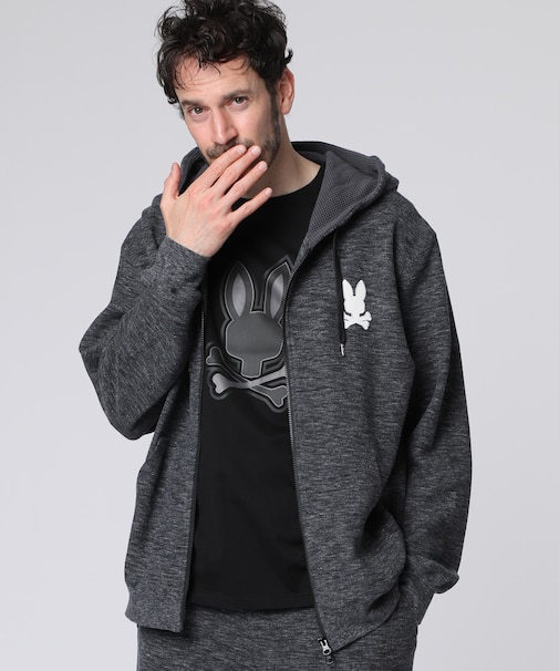 ニットライク ハニカムウェーブ 　ジップパーカ