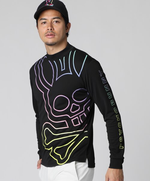 1PIU1UGUALE3 GOLF グラデーションモックネックTシャツ GOLF]グラデーションビッグバニー モックネックTシャツ｜サイコバニー