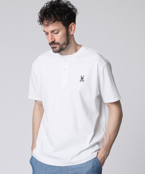 シルケットスムース ヘンリーネック 　Tシャツ