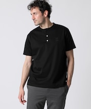 シルケットスムース 　ヘンリーネック Tシャツ