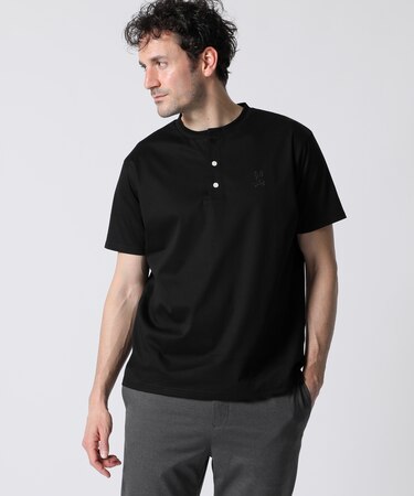 シルケットスムース 　ヘンリーネック Tシャツ