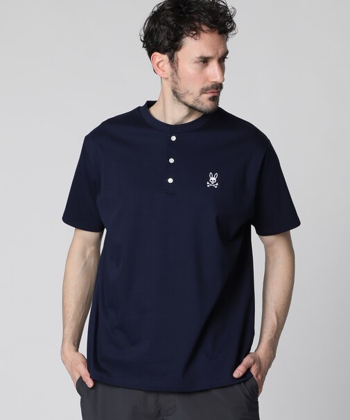 シルケットスムース 　ヘンリーネック Tシャツ
