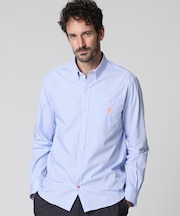 ネオンボタン ストライプ 　シャツ