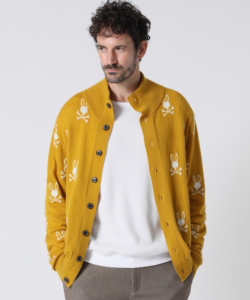 バニーロゴパターン スタンドカラーニット｜サイコバニーの