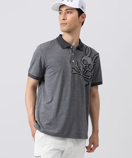 未使用新品 サイコバニー WAVY CHECK ビッグロゴ 半袖 ポロシャツ M GOLF] WAVY CHECK ビッグロゴ 半袖 ポロシャツ｜サイコバニーの
