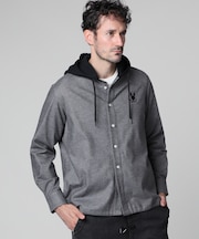 フーディ 　ストレッチネル シャツ