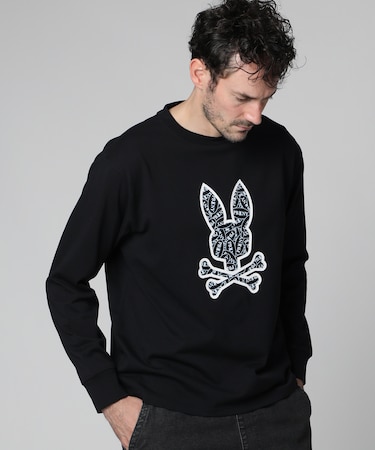 ロゴステッカーデザイン 　ロングスリーブTシャツ