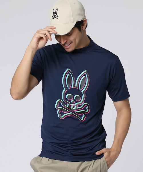 GOLF]チェッカーロゴ 半袖モックネック Tシャツ｜サイコバニーの