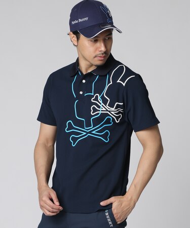 [GOLF]ポップコーンニット 2BUNNYアウトラインロゴ　ポロシャツ