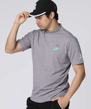 [GOLF]フラッグバニーロゴ メランジモックネックTシャツ