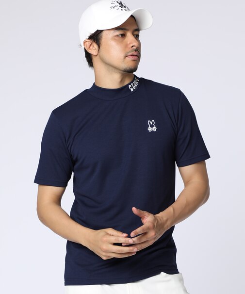 [GOLF]ラバーロゴ 半袖モックネックTシャツ