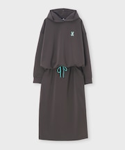 [WOMEN]フーデッド ロングワンピース