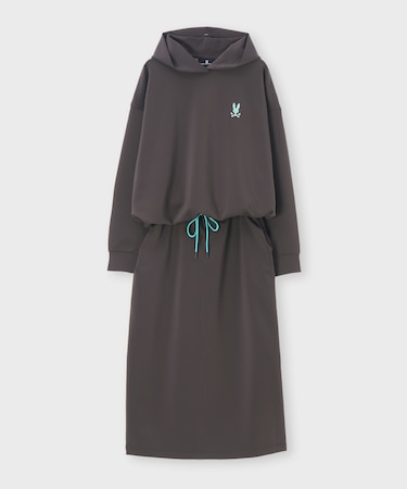 [WOMEN]フーデッド ロングワンピース