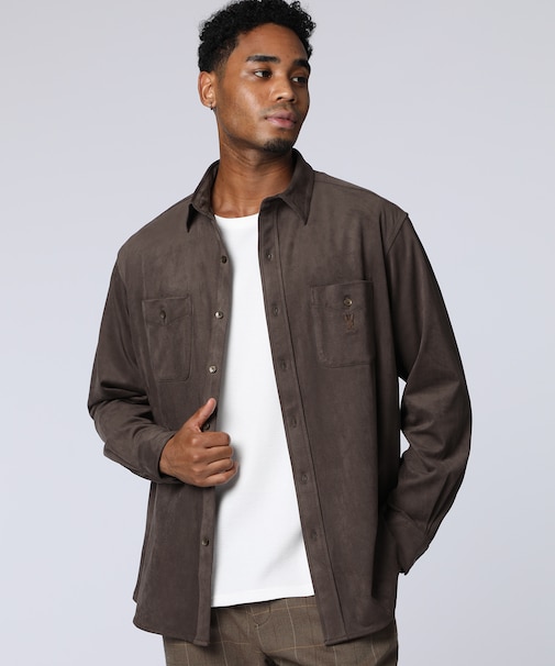 トナカイスウェード 　カジュアルシャツ