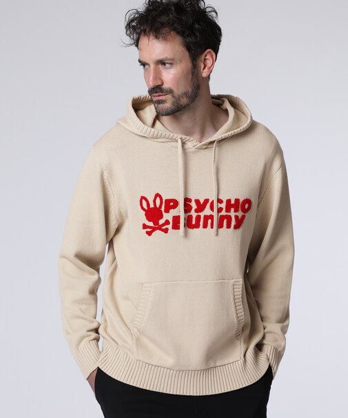 シグネチャーロゴ 　ニットフーディ