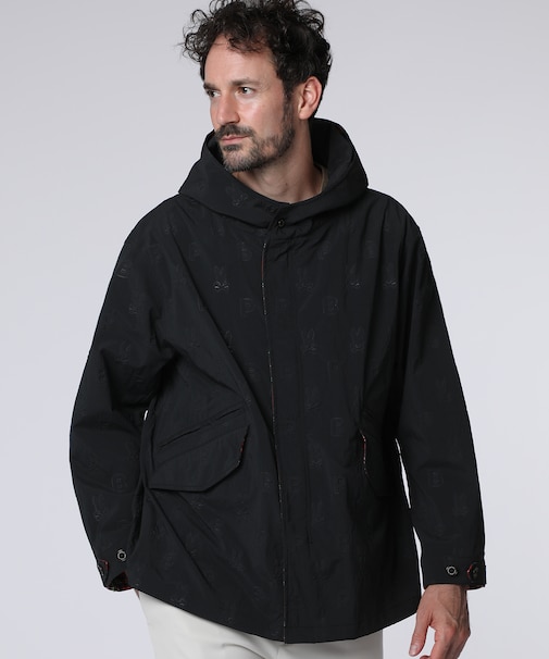 ロゴエンボス 　ショートモッズコート