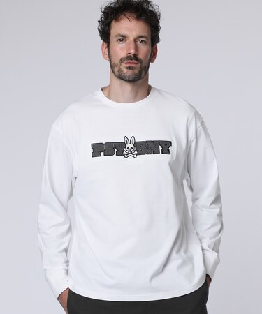 ロングスリーブ　センターブロックロゴTシャツ