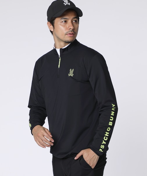 [GOLF]ナイロンストレッチジャージ 　ハーフジップモックネック